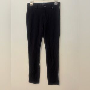 Black button front dress pants